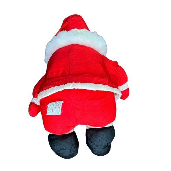 Vintage Santa Claus Red Nylon Plush Stuffed Toy Christmas J.S. International - Picture 4 of 9